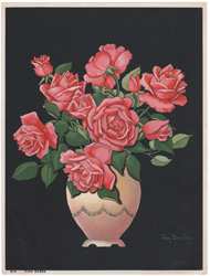 Vintage calendar art of flowers